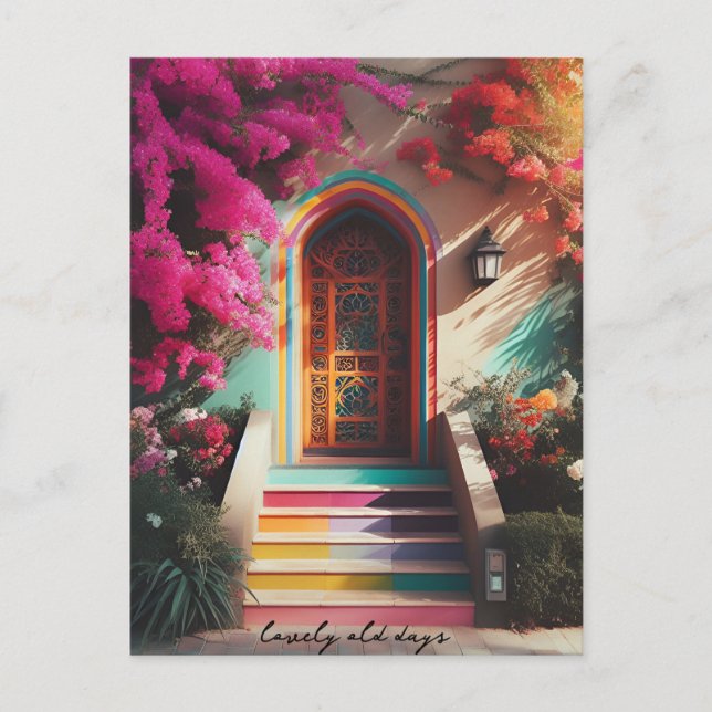 bougainvillea flowers retro shot postcard (Front)