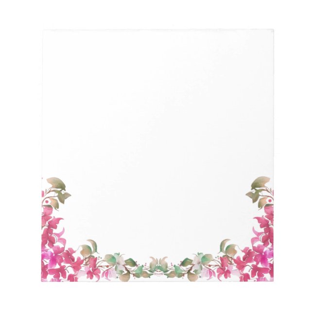 Bougainvillea Flowers Watercolor Magenta Note Card (Front)
