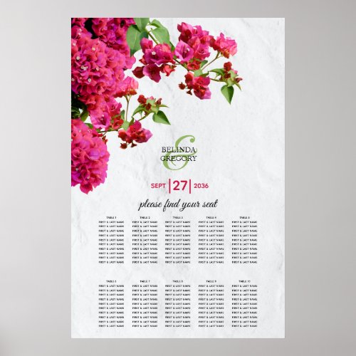 Bougainvillea Greek Island Wedding Seating Chart