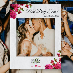 Bougainvillea Greek Wedding Photo Prop Frame  Foam Board