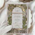 Bougainvillea Green Gold Wedding Art Nouveau Mucha Foil Invitation<br><div class="desc">Art Nouveau Vintage Floral Green & Gold Wedding Invitations by Alphonse Mucha in a romantic and whimsical design using Real Gold Foil. Victorian flourishes complement classic art deco fonts. Please enter your custom information, and you're done. If you wish to change the design further, simply click the blue "Customize It"...</div>