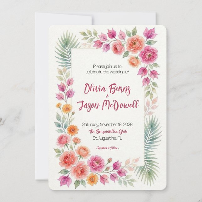 Bougainvillea in Bloom Invitation (Front)
