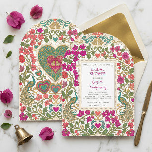 Bougainvillea Mediterranean Arch Bridal Shower Invitation