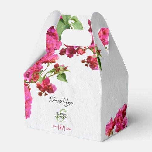 Bougainvillea Mediterranean Greek Island Wedding  Favor Boxes