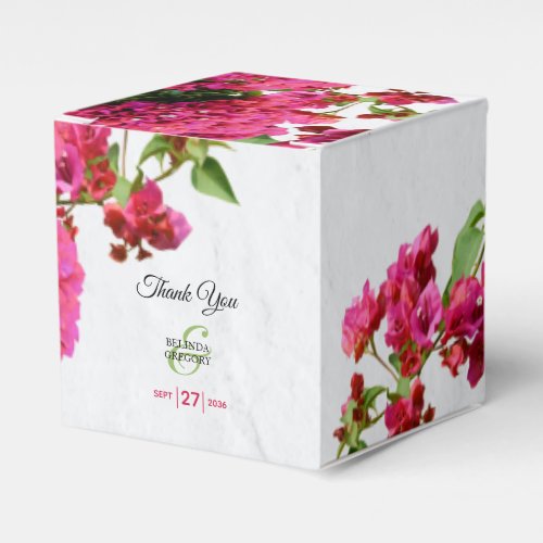 Bougainvillea Mediterranean Greek Island Wedding  Favor Boxes