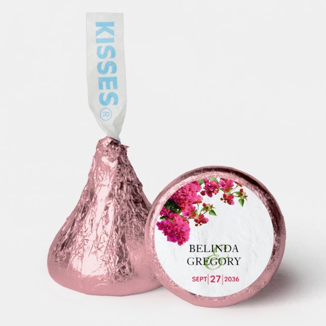 Bougainvillea Mediterranean Greek Island Wedding Hershey®'s Kisses® (Front)
