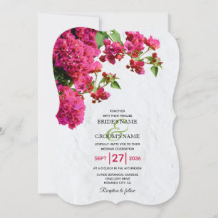 Bougainvillea Mediterranean Greek Island Wedding Invitation
