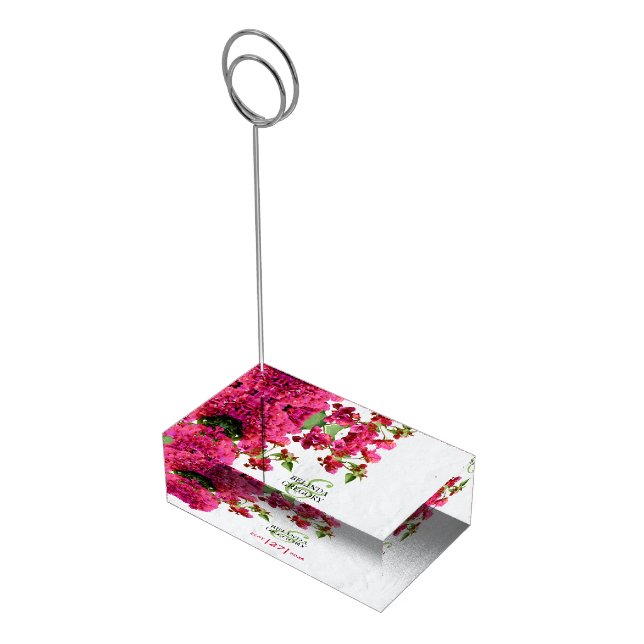 Bougainvillea Mediterranean Greek Island Wedding  Place Card Holder (Corner)