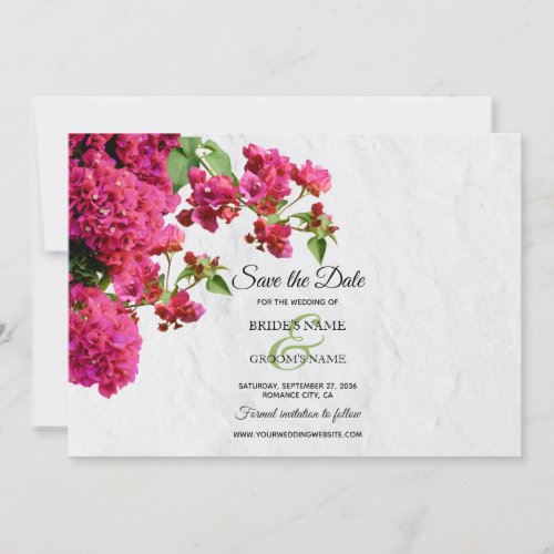 Bougainvillea Mediterranean Greek Island Wedding  Save The Date