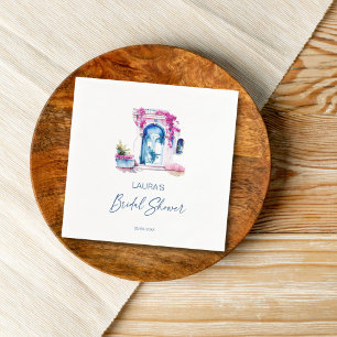 Bougainvillea Mediterranean themed bridal shower Napkins