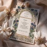 Bougainvillea Navy Blue Gold Wedding Program<br><div class="desc">Art Nouveau Vintage Floral Blue & Gold Wedding Program by Alphonse Mucha in a romantic, whimsical design using Real Gold Foil. Victorian flourishes complement classic art deco fonts. Please enter your custom information, and you're done. If you wish to change the design further, click the blue "Customize It" button. Thank...</div>