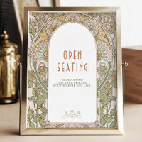 Bougainvillea Open Seating Sign Vintage Retro