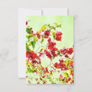 Bougainvillea Pink Flower Art Flat Note Card