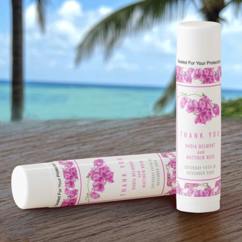 Bougainvillea pink watercolor summer wedding  lip balm