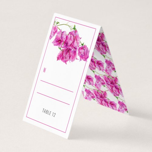 Bougainvillea pink wedding guest place tent cards