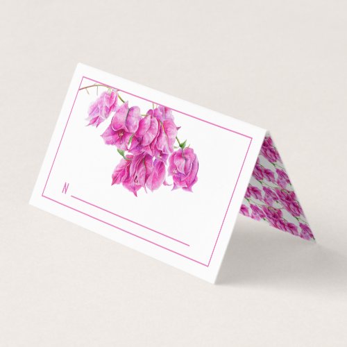 Bougainvillea pink wedding guest place tent cards