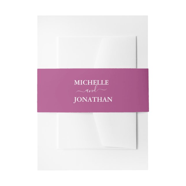 Bougainvillea Pink Wedding  Invitation Belly Band (Front Example)