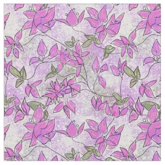 Bougainvillea Print: Pink Floral Pattern Fabric