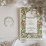 Bougainvillea Red Gold Wedding Art Nouveau Mucha Foil Invitation<br><div class="desc">Art Nouveau Vintage Floral Red & Gold Wedding Invitations by Alphonse Mucha in a romantic and whimsical design using Real Gold Foil. Victorian flourishes complement classic art deco fonts. Please enter your custom information, and you're done. If you wish to change the design further, simply click the blue "Customize It"...</div>