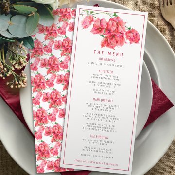 Bougainvillea red pink watercolor wedding