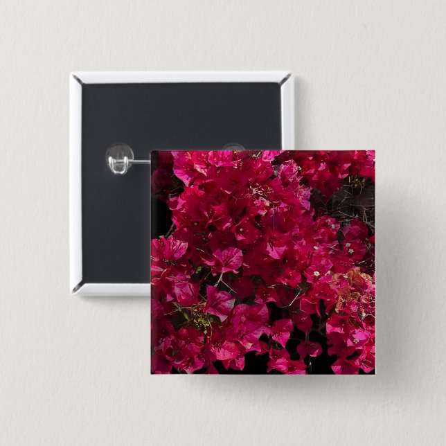 Bougainvillea Red Tropical Vining Shrub Photo Button (Front & Back)
