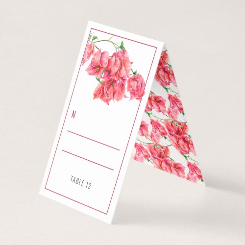 Bougainvillea red wedding guest place tent cards