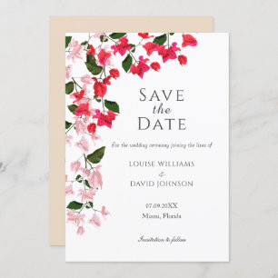 Bougainvillea Save the Date invitation card