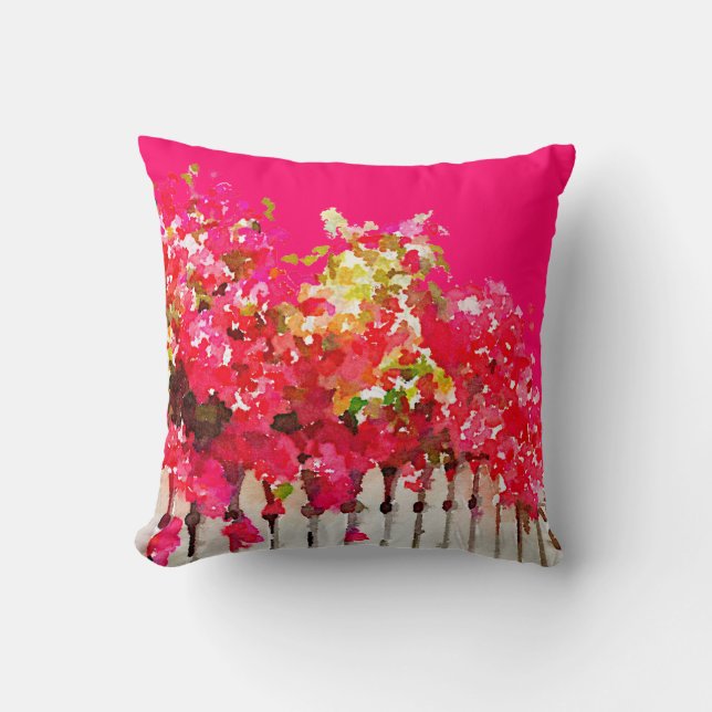 Bougainvillea Throw Pillow (Front)