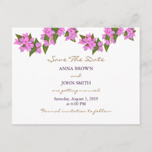 Bougainvillea Tropical Save The Date Announcement Postcard