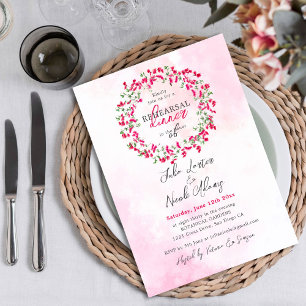 Bougainvillea Tropical Wildflower Rehearsal Dinner Invitation