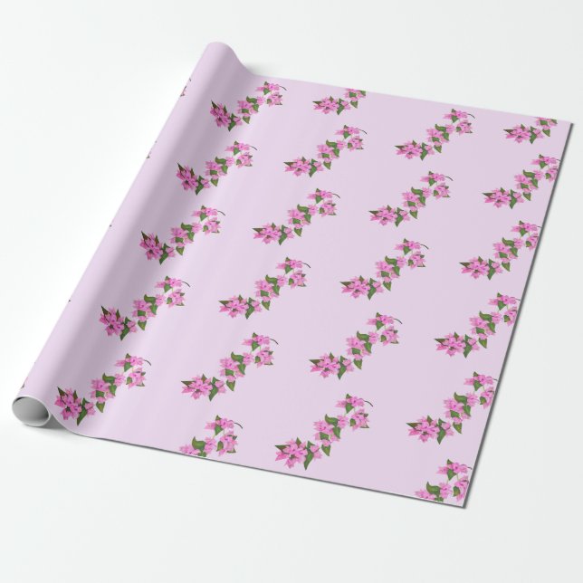 Bougainvillea vines customizable background wrapping paper (Unrolled)