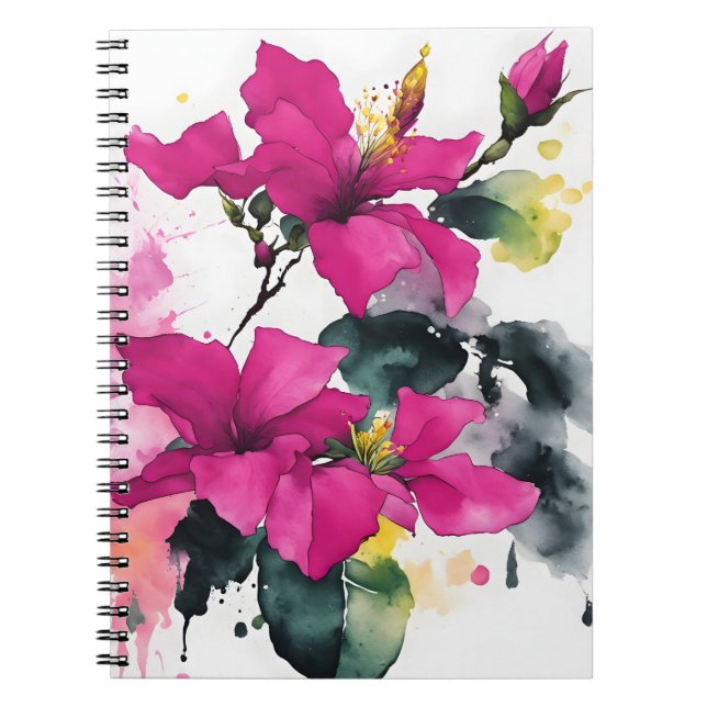 Bougainvillea - Watercolor flowers Notebook (Front)