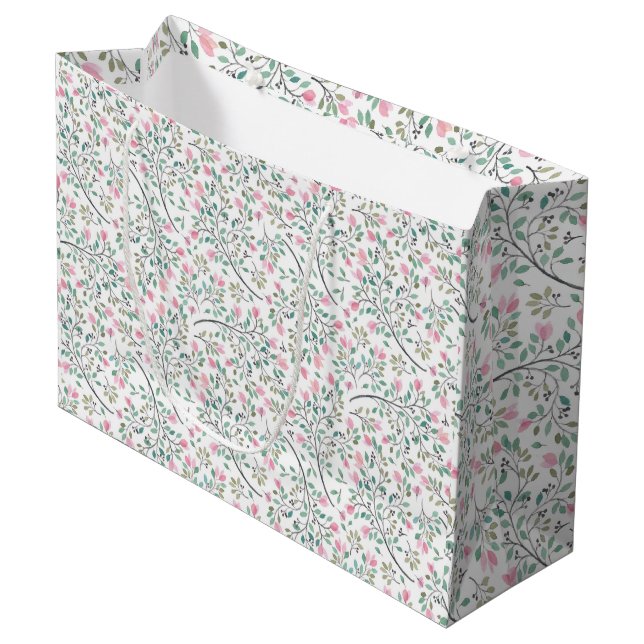 Bougainvillea Watercolor Gift Bag (Front Angled)