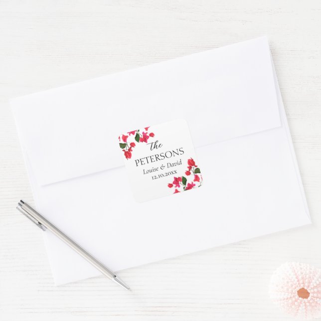 Bougainvillea Wedding Gifts & Favors Sticker (Envelope)