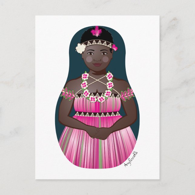 Bougainvillean Matryoshka Postcard (Front)