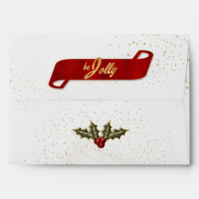 Boughs of Holly Be Jolly with Gold Envelope (Back (Top Flap))