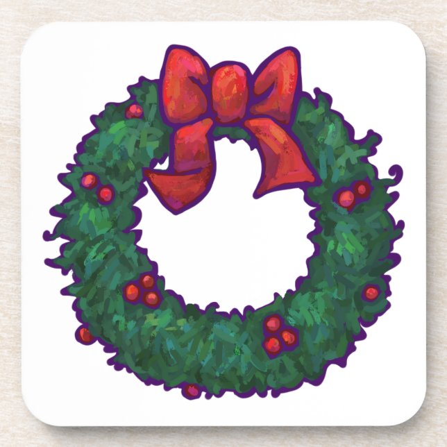 Boughs of Holly Drink Coaster (Front)