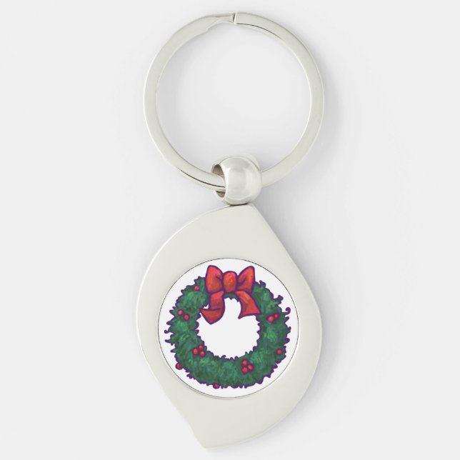 Boughs of Holly Keychain (Front)