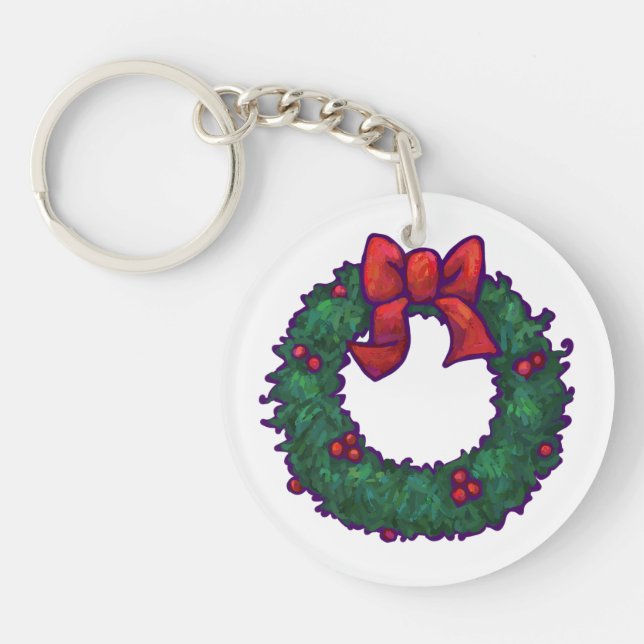 Boughs of Holly Keychain (Front)