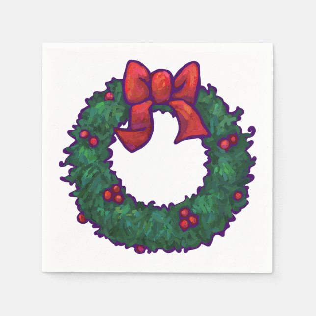 Boughs of Holly Napkins (Front)