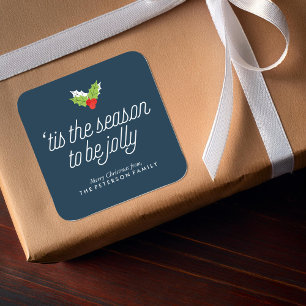 Boughs of Holly Square Sticker
