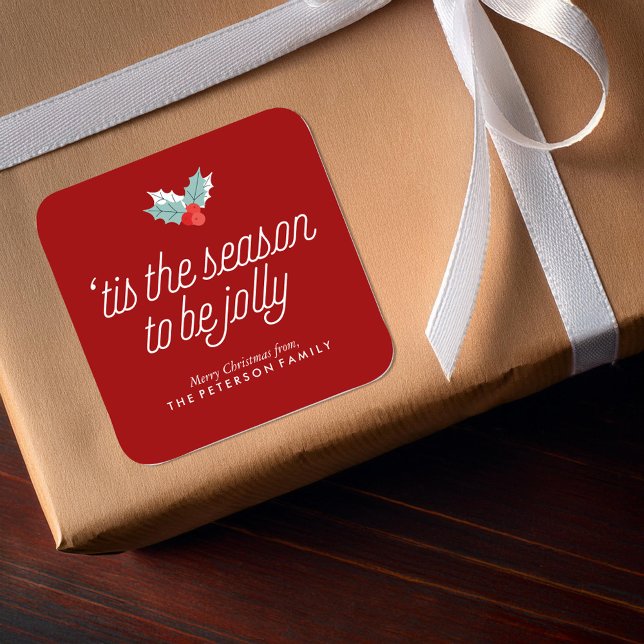 Boughs of Holly Square Sticker (Creator Uploaded)