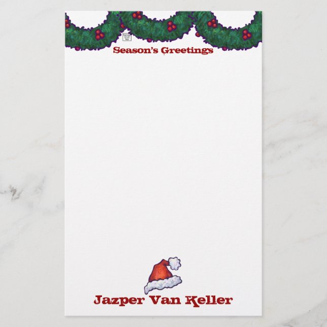 Boughs of Holly Stationery (Front)