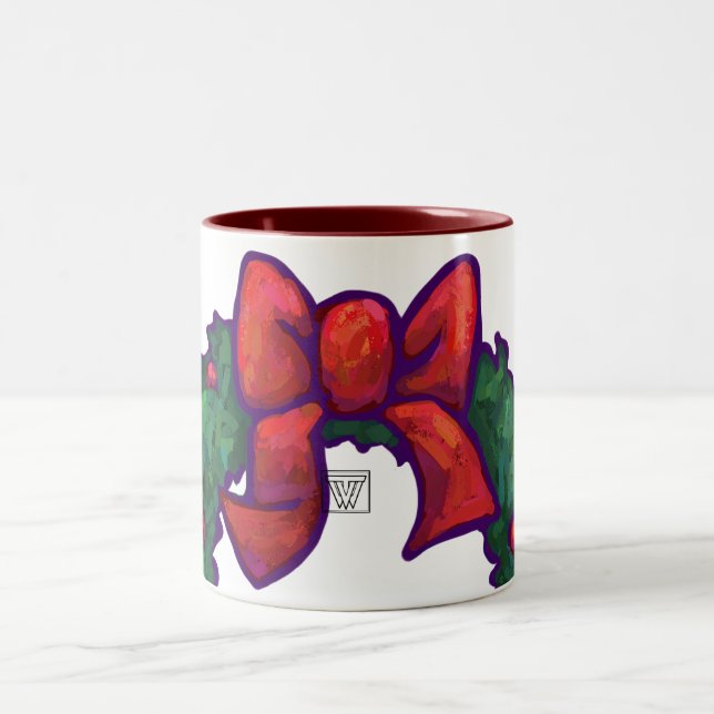 Boughs of Holly Two-Tone Coffee Mug (Center)