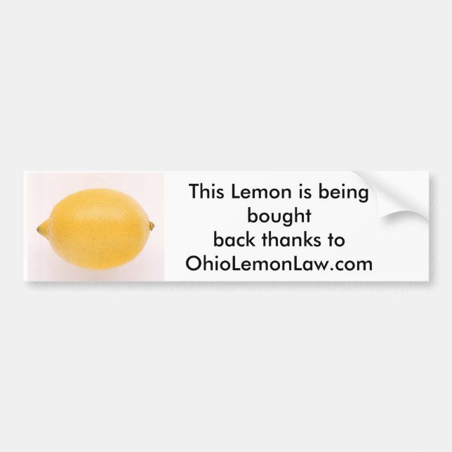 Bought Back Lemon Bumper Sticker (Front)