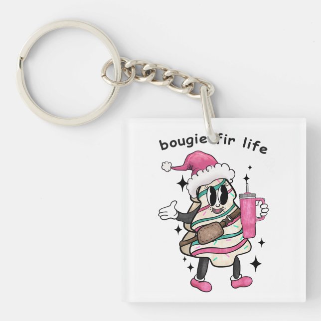Bougie Fir Life, Boujee Christmas Tree, Xmas Gift Keychain (Front)