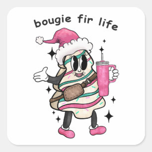 Bougie Fir Life, Boujee Christmas Tree, Xmas Gift Square Sticker