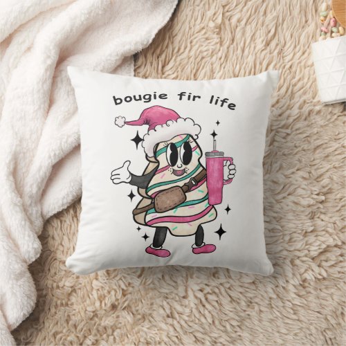 Bougie Fir Life Boujee Christmas Tree Xmas Gift Throw Pillow