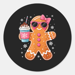 Bougie Gingerbread Hot Chocolate Cocoa Women Girl Classic Round Sticker