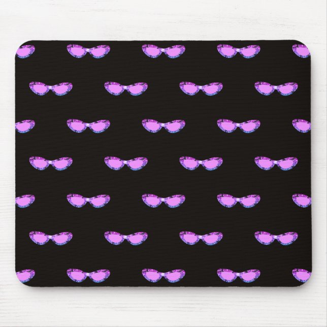Bougie pink glam sunglasses mouse pad (Front)